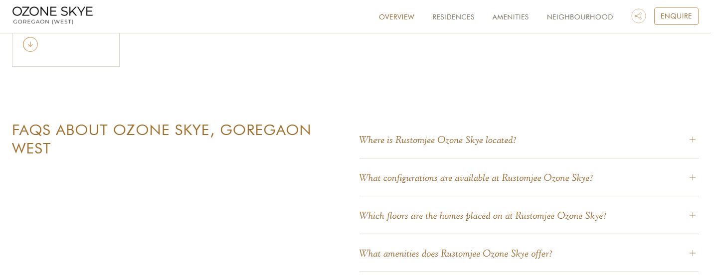 A project page, with the element outlined