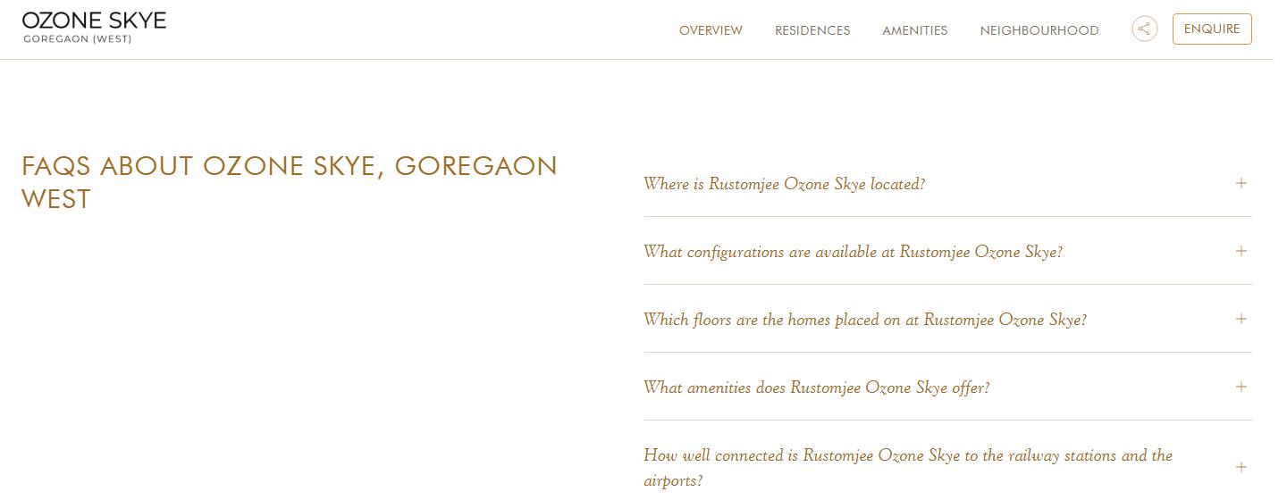 A project page, with the element outlined