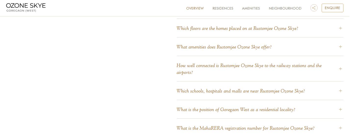 A project page, with the element outlined