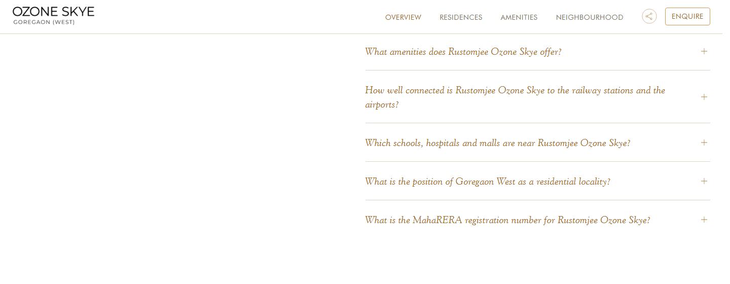 A project page, with the element outlined