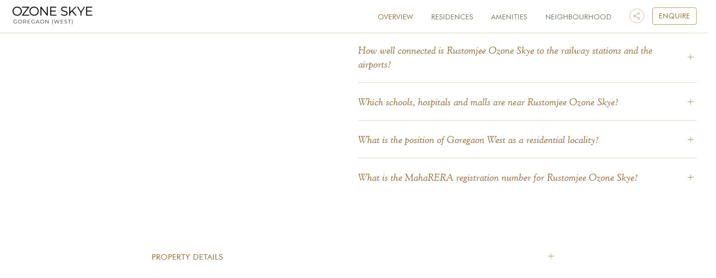 A project page, with the element outlined
