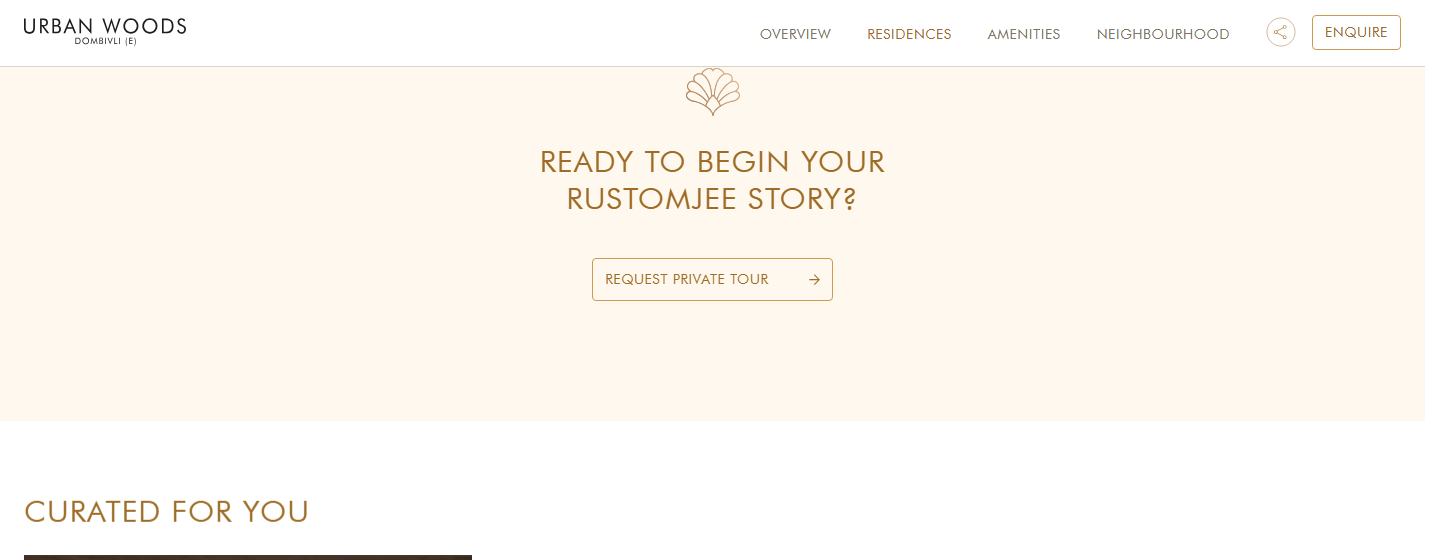 A residences page, with the element outlined