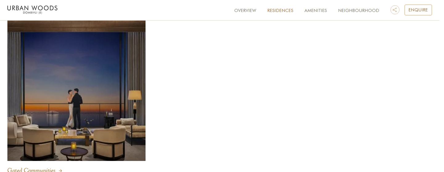 A residences page, with the element outlined